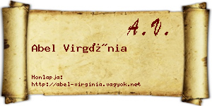 Abel Virgínia névjegykártya